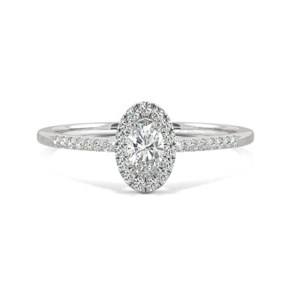 0.41 CTW Oval Moissanite Halo Ring