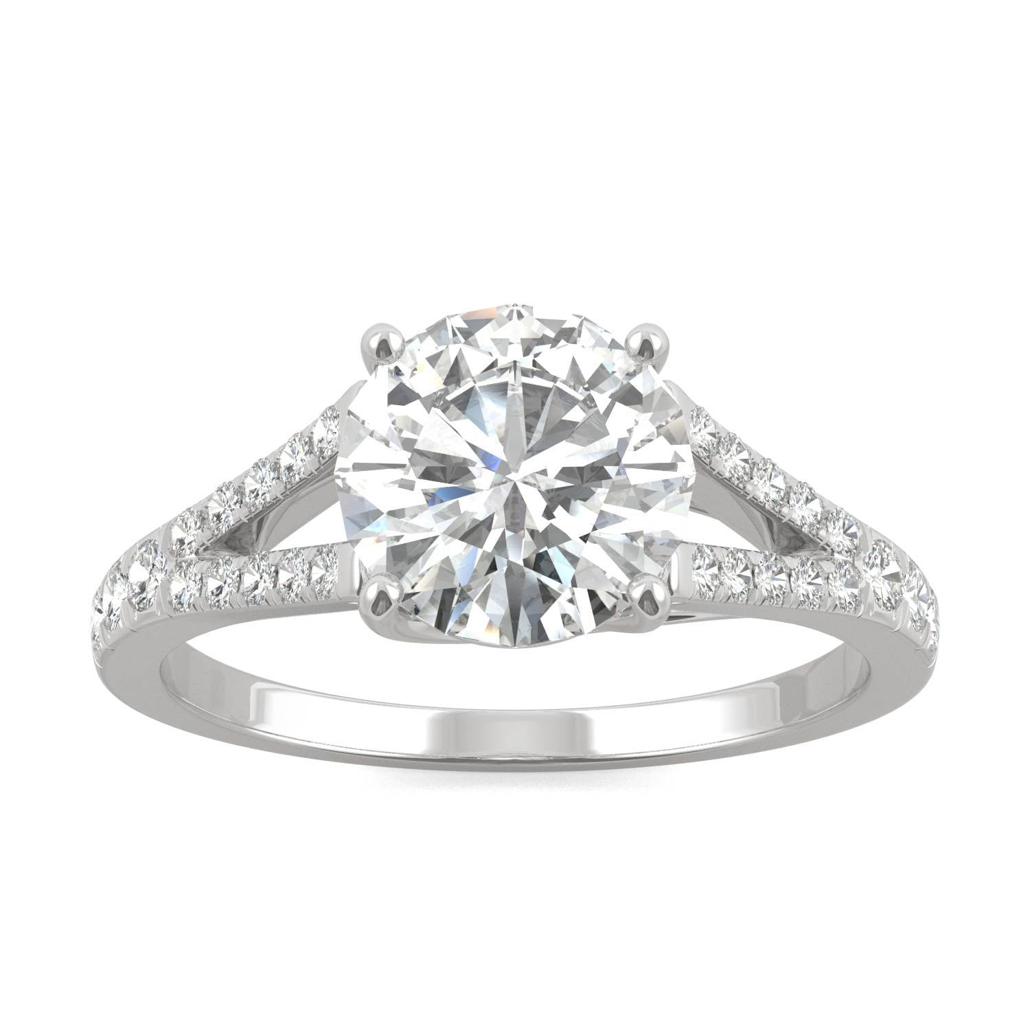 2.24 CTW Round Moissanite Engagement Ring