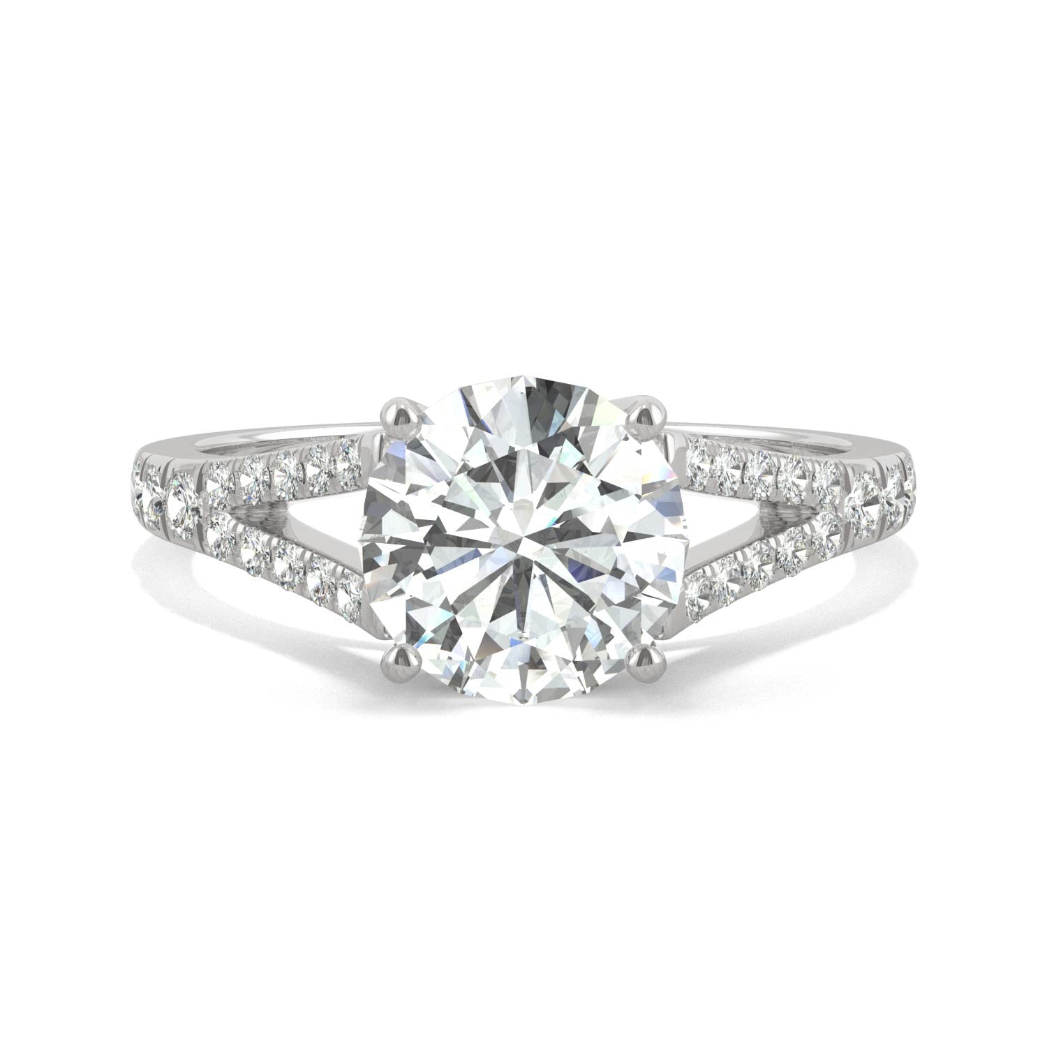 2.24 CTW Round Moissanite Engagement Ring