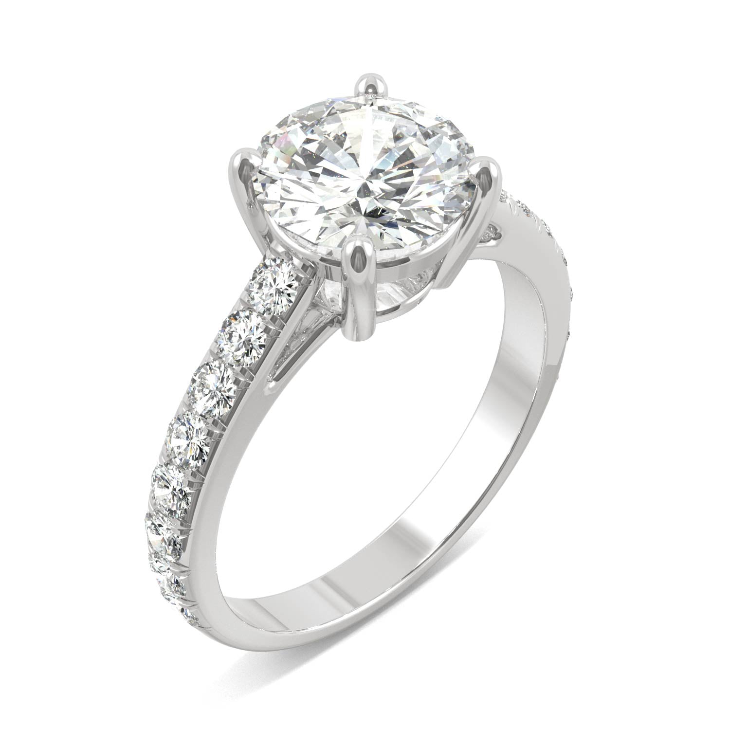 Moissanite Round Engagement Ring