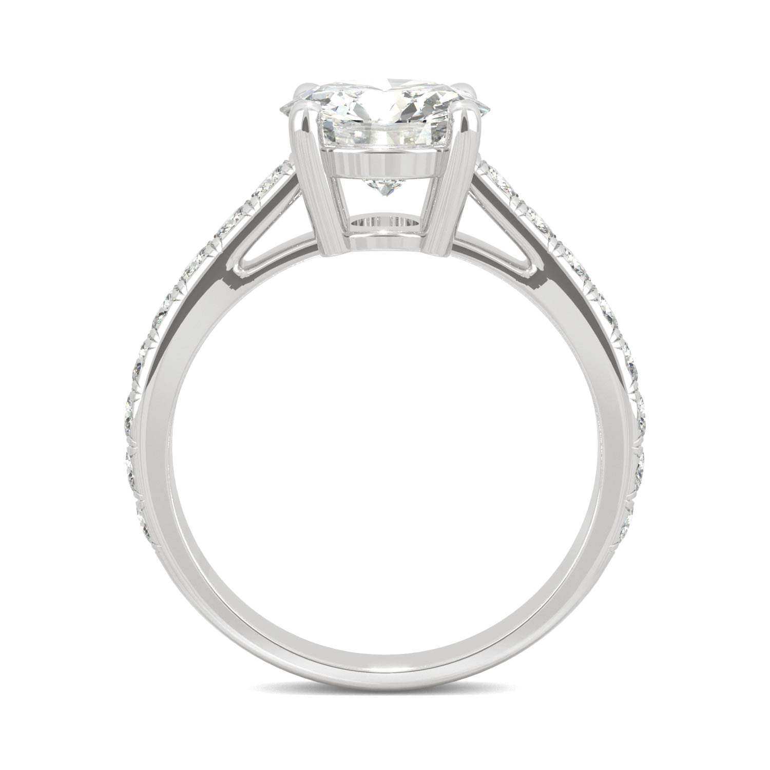 Moissanite Round Engagement Ring