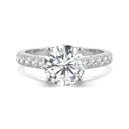 Moissanite Round Engagement Ring