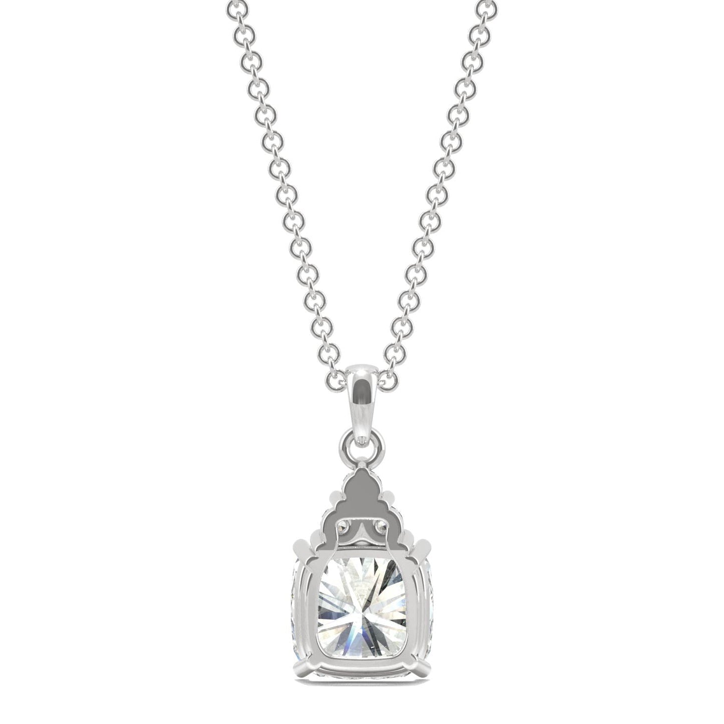 1.79 CTW Moissanite Trio Cluster Pendant in 14K White Gold