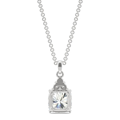 1.79 CTW Moissanite Trio Cluster Pendant in 14K White Gold