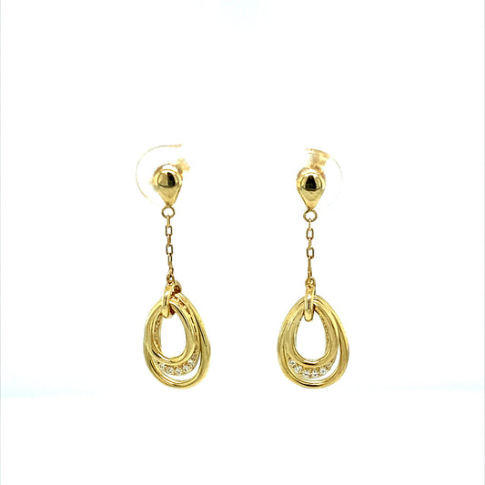 0.19 CTW Moissanite Gold Drop Earrings