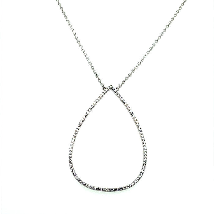 Moissanite Open Teardrop Necklace