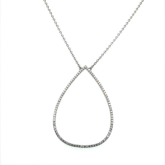 Moissanite Open Teardrop Necklace