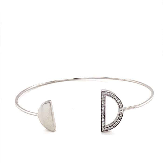 Sterling Silver Moissanite Bangle