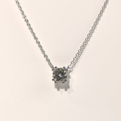 1.00 CTW DEW Round Moissanite Necklace in Sterling Silver