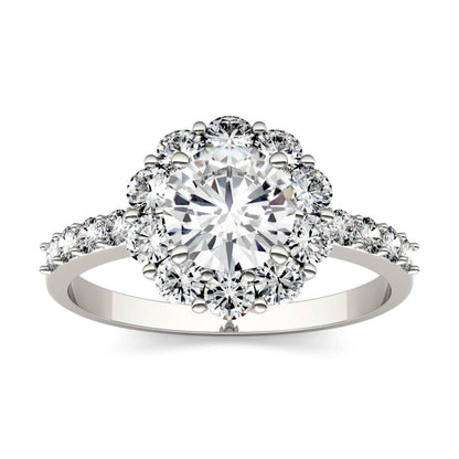 1.78 CTW Moissanite Halo Engagement Ring