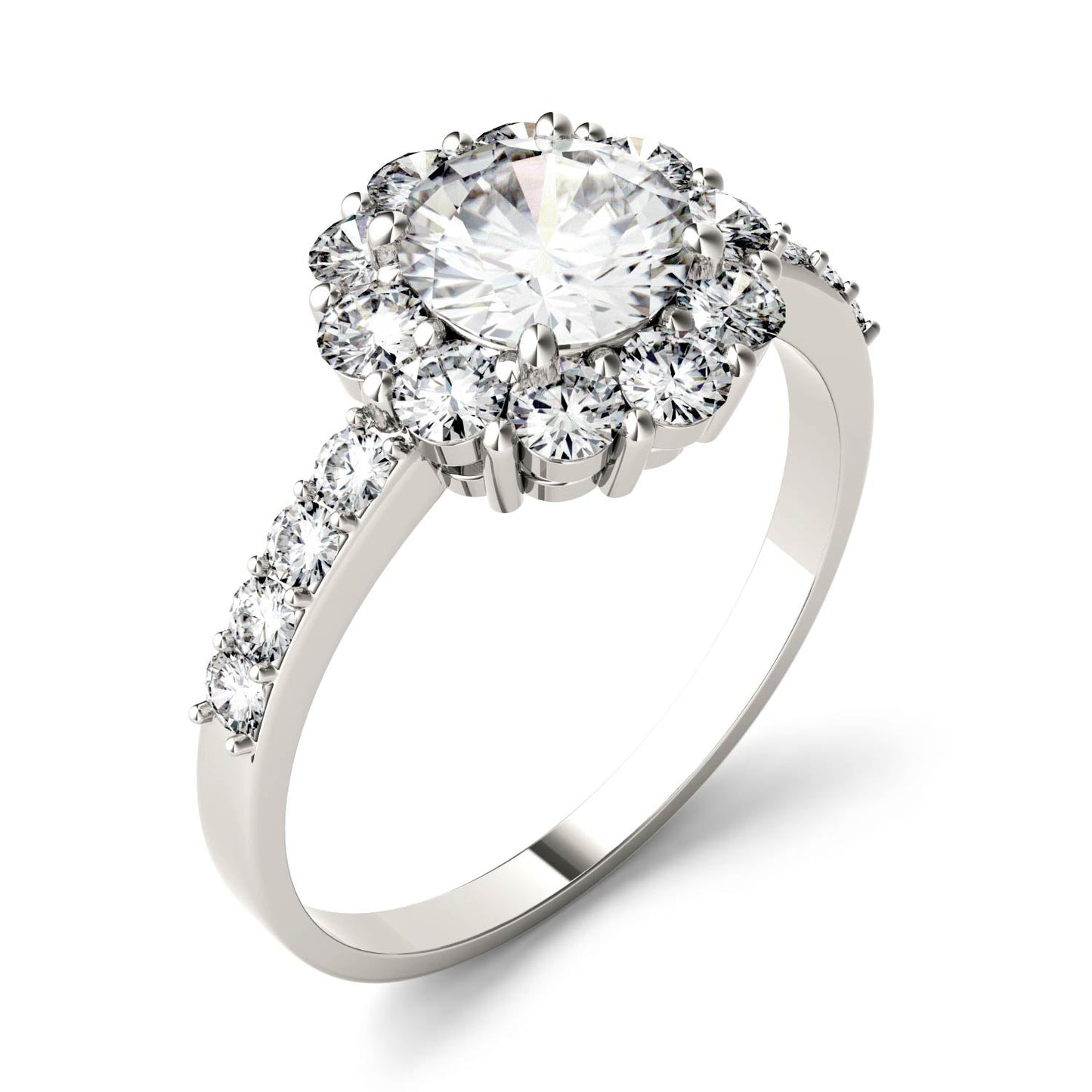 1.78 CTW Moissanite Halo Engagement Ring