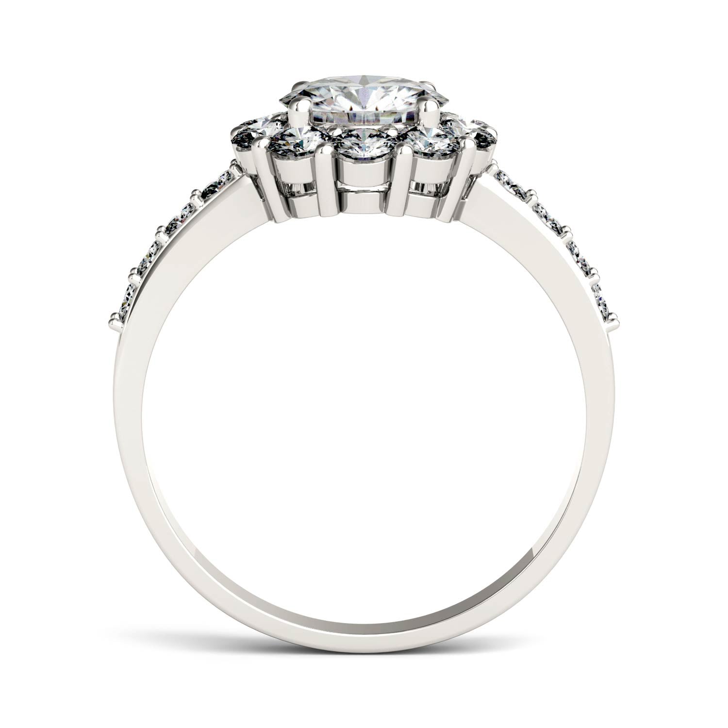 1.78 CTW Moissanite Halo Engagement Ring