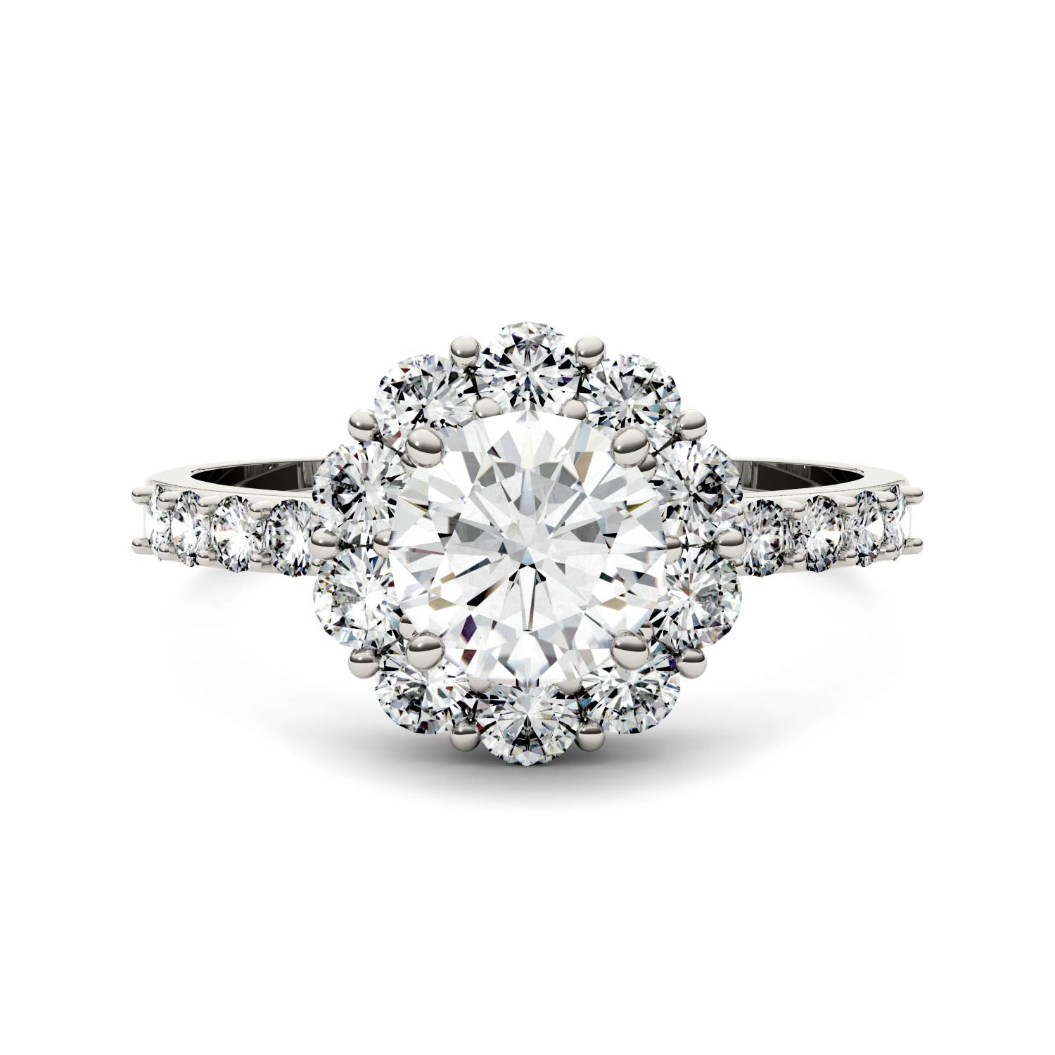 1.78 CTW Moissanite Halo Engagement Ring