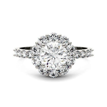 1.78 CTW Moissanite Halo Engagement Ring