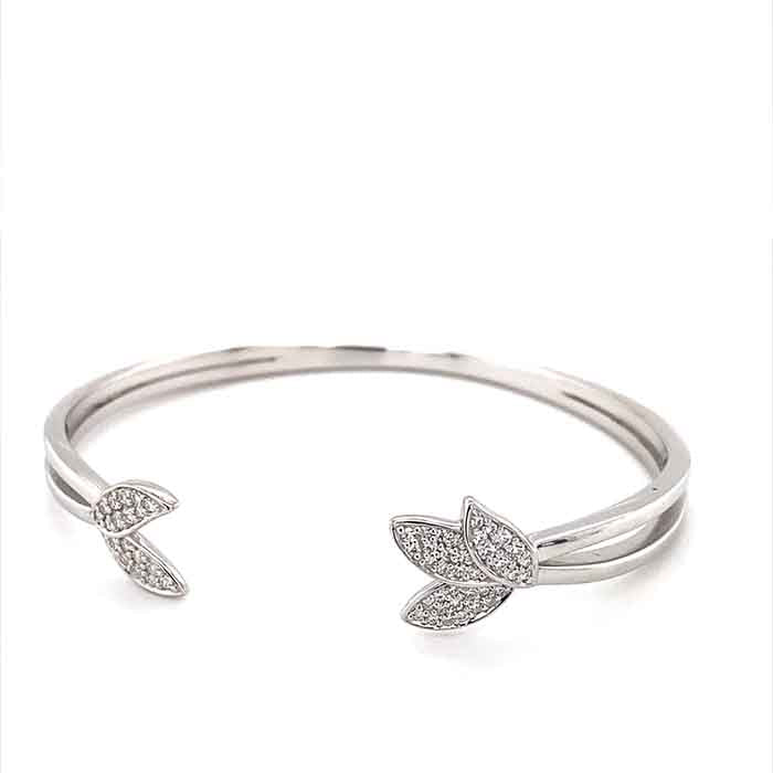 0.43 CTW Moissanite Floral Bangle