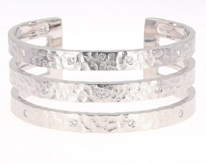 0.66 CTW Moissanite Sterling Silver Cuff Bracelet