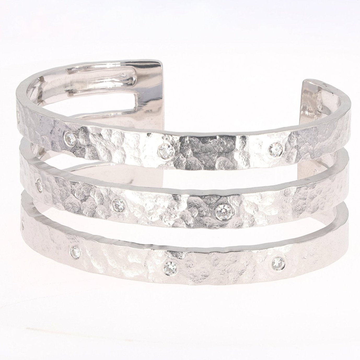 0.66 CTW Moissanite Sterling Silver Cuff Bracelet