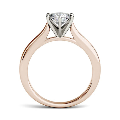 1.00 CTW Moissanite Round Engagement Ring in Two-Toned Gold