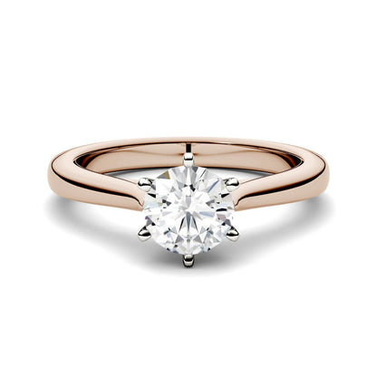 1.00 CTW Moissanite Round Engagement Ring in Two-Toned Gold