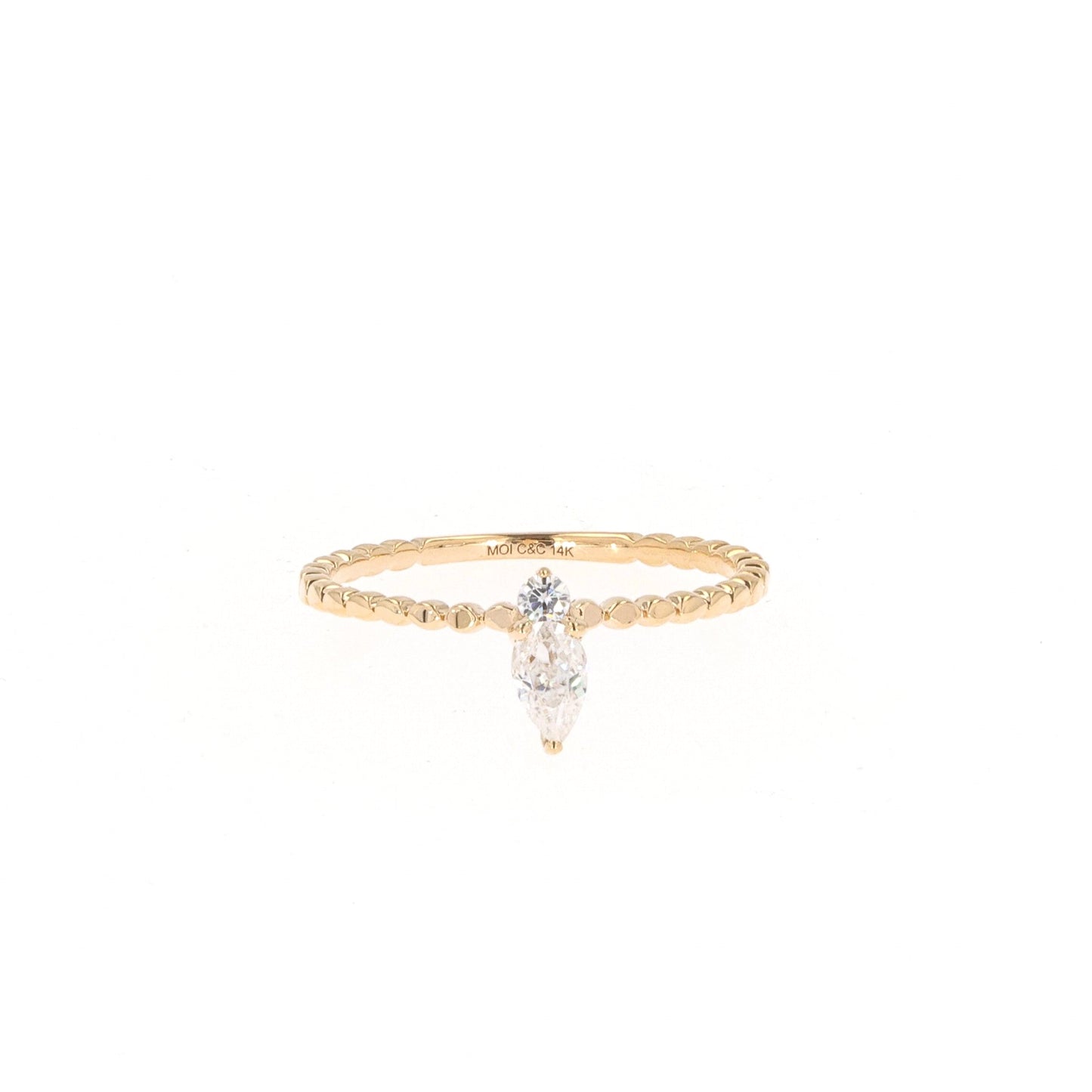 0.24CT Moissanite 14K Yellow Gold Stackable Band