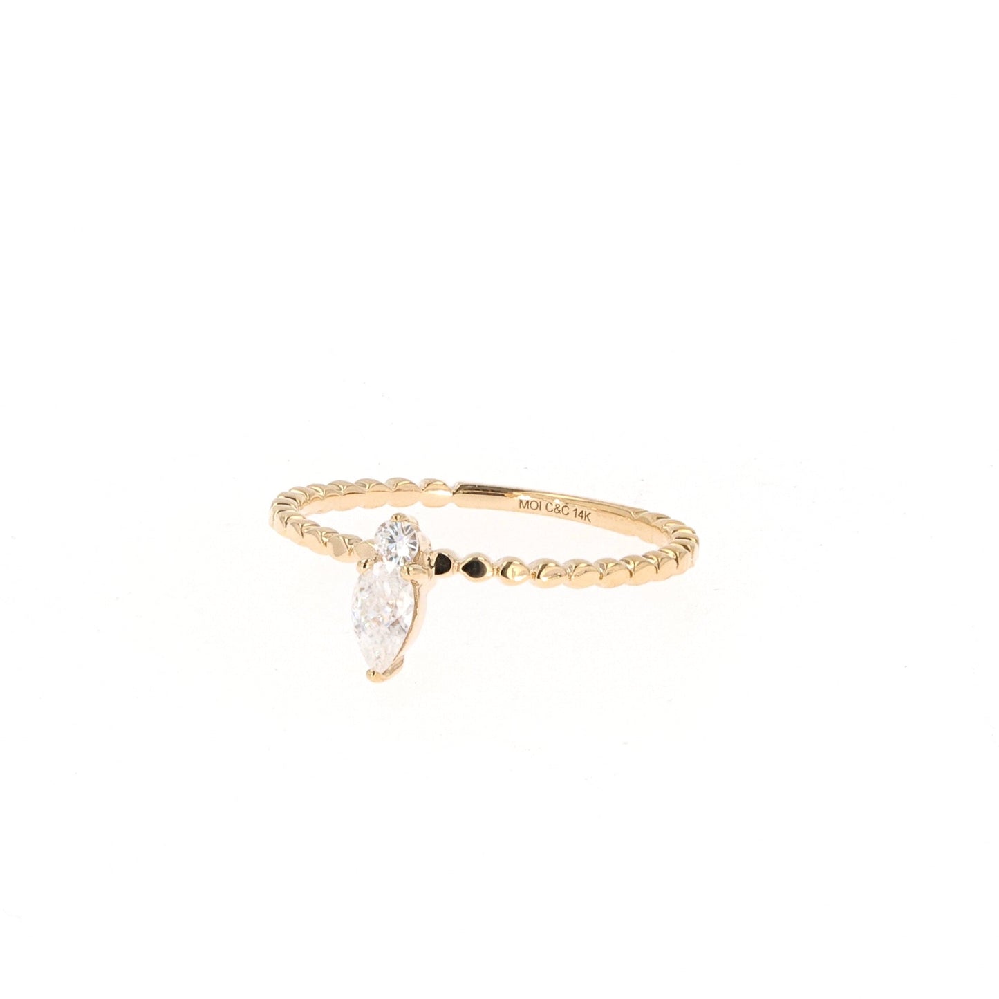 0.24 CTW Pear Moissanite Stackable Band