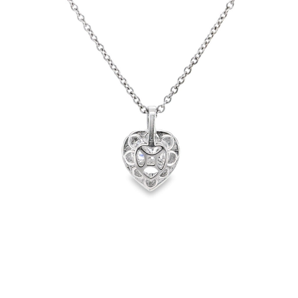 2.13 CTW Moissanite Heart Halo Pendant