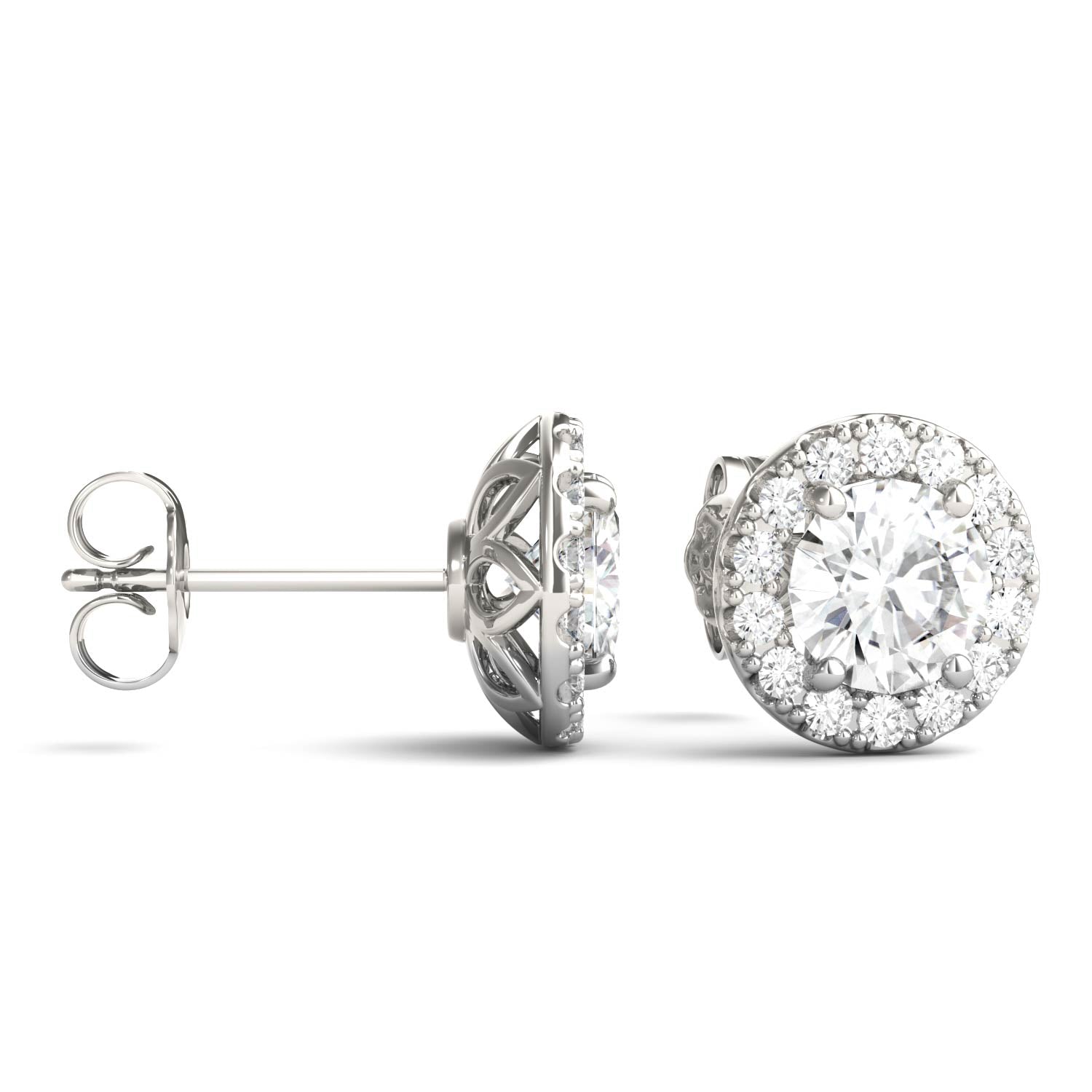 2.02 CTW Moissanite Halo Earrings