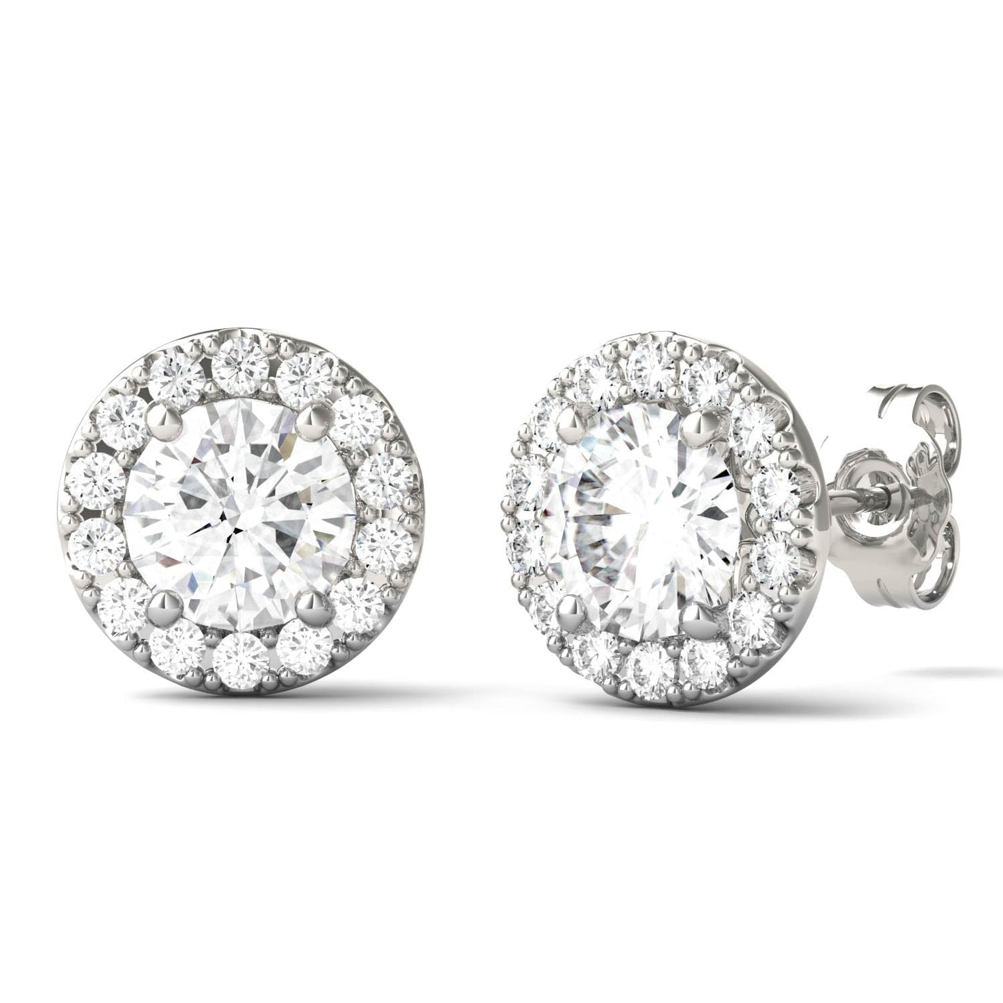 2.02 CTW Moissanite Halo Earrings