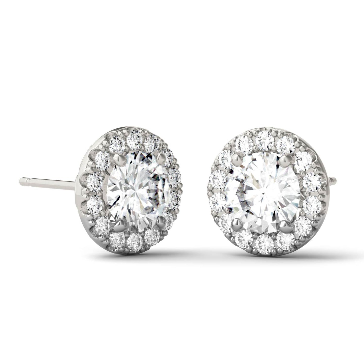 2.02 CTW Moissanite Halo Earrings