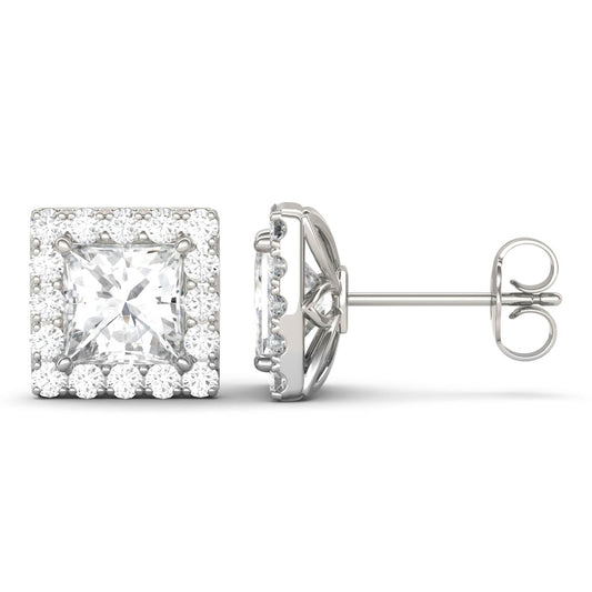 3.08 CTW Moissanite Halo Earrings