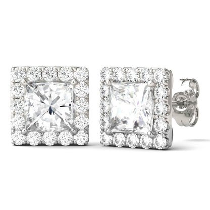 3.08 CTW Moissanite Halo Earrings