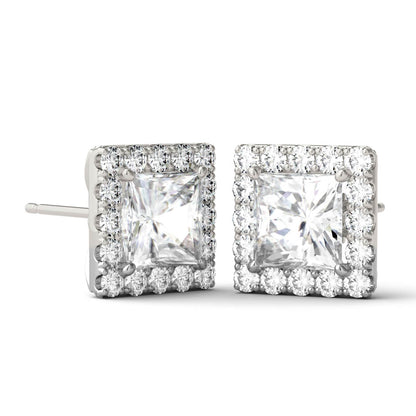 3.08 CTW Moissanite Halo Earrings