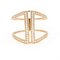 Moissanite Open Fashion Ring 14K Yellow Gold