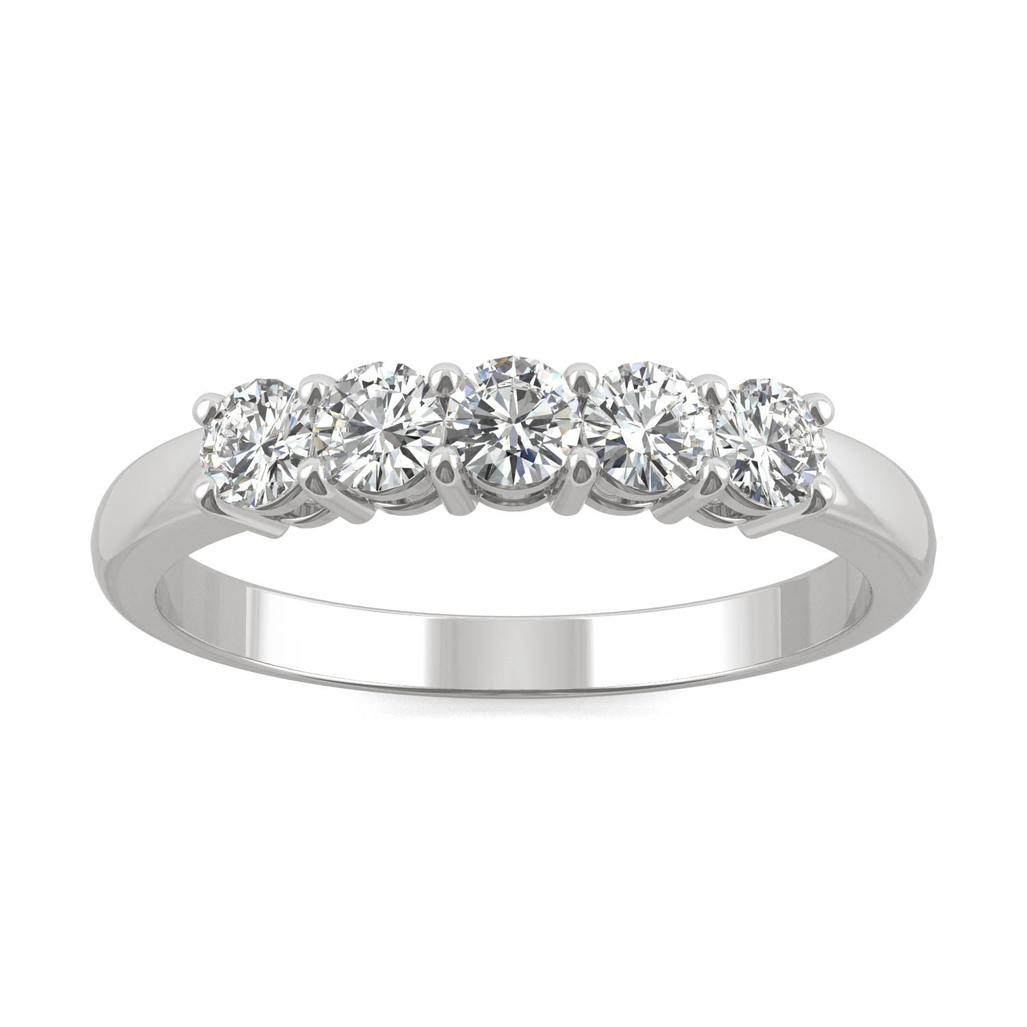 Moissanite White Gold Five Stone Ring