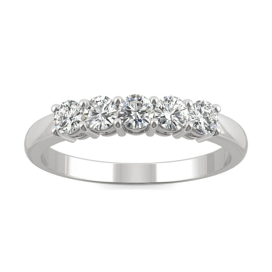 Moissanite White Gold Five Stone Ring