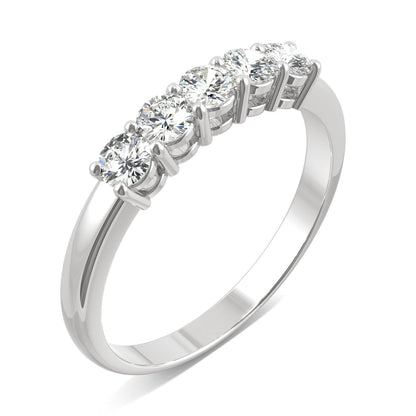 Moissanite White Gold Five Stone Ring