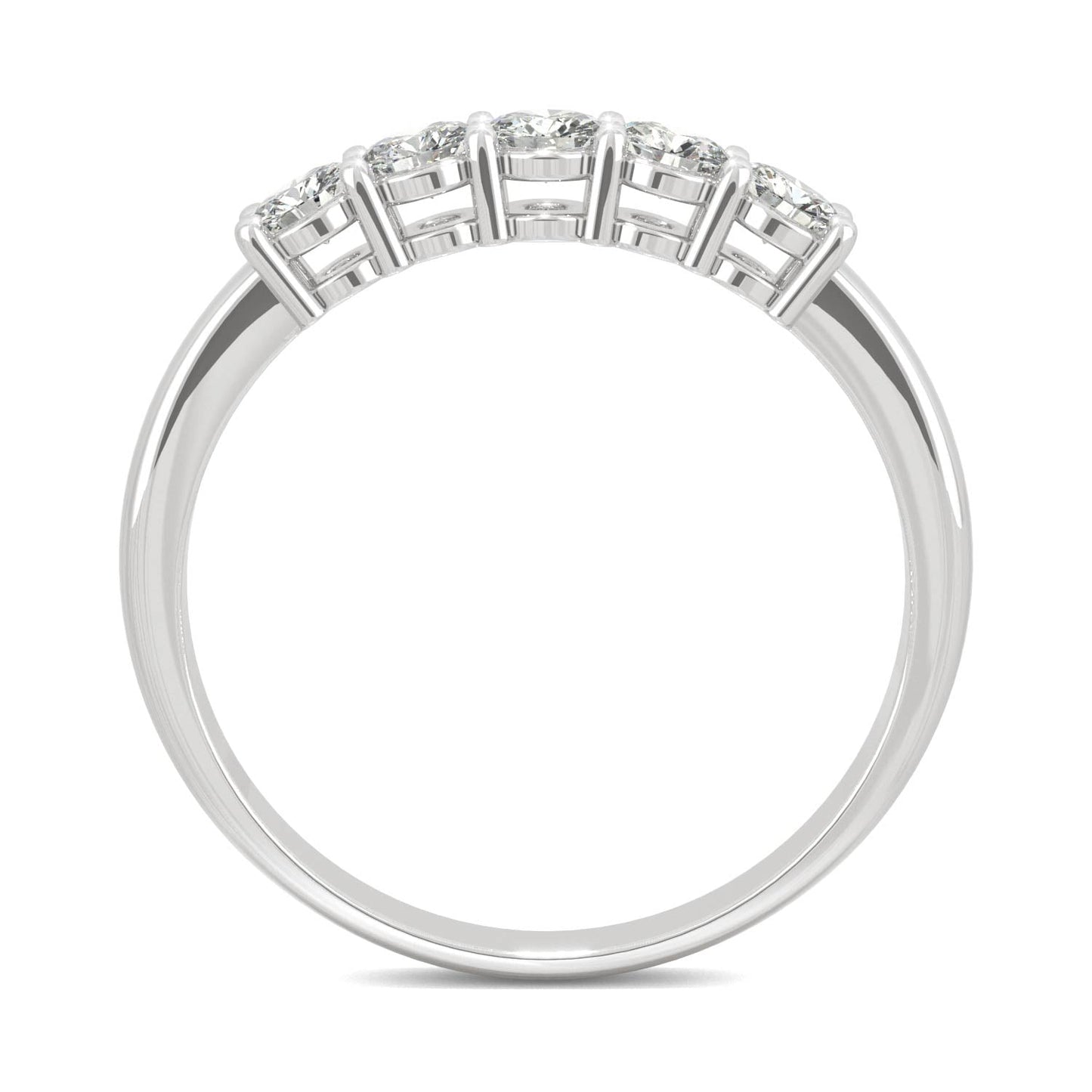 Moissanite White Gold Five Stone Ring