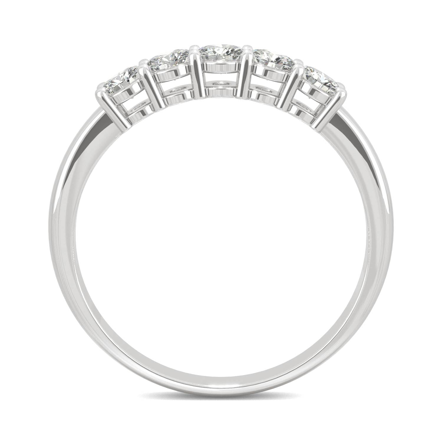 Moissanite White Gold Five Stone Ring