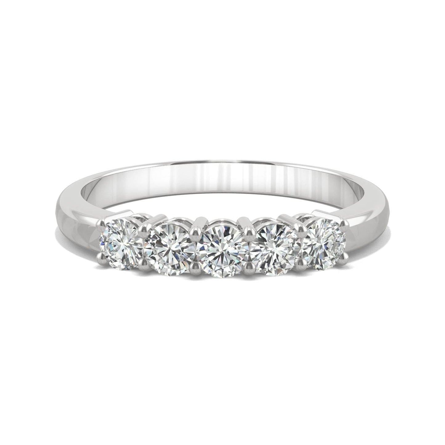 Moissanite White Gold Five Stone Ring