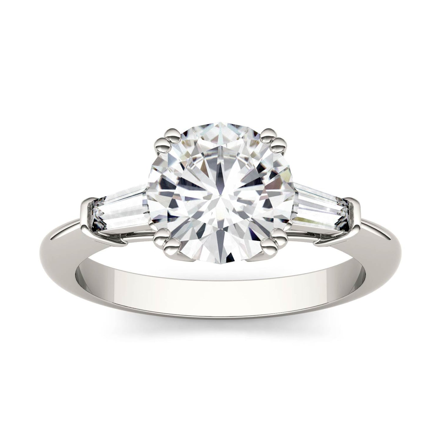 2.27 CTW Round Moissanite Ring 14K White Gold