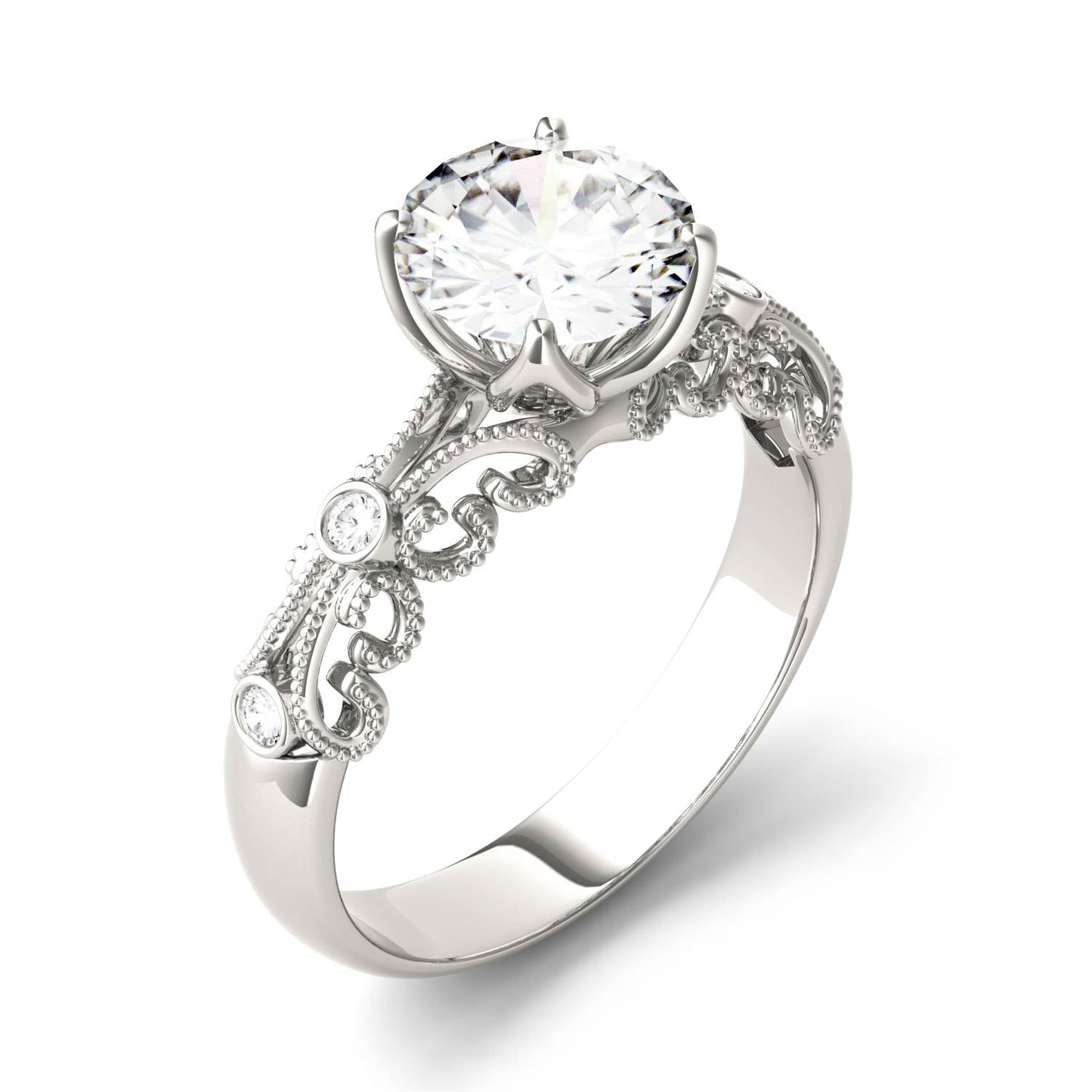 1.54 CTW Round Moissanite Ring