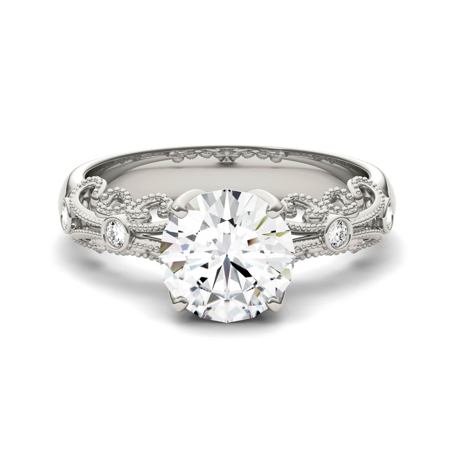 1.54 CTW Round Moissanite Ring