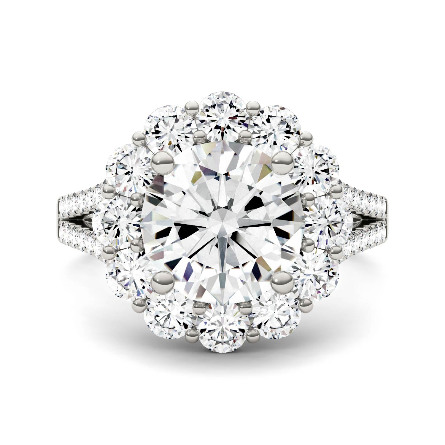 4.22 CTW Moissanite Halo Ring