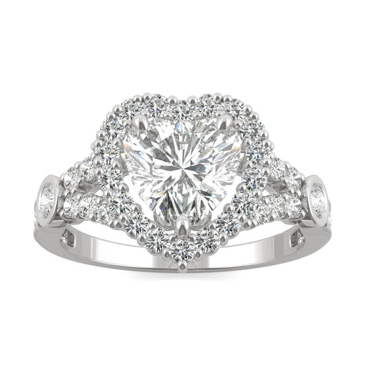 1.79 CTW Heart Moissanite Ring