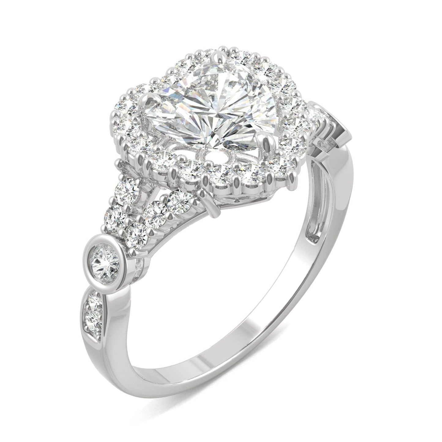 1.79 CTW Heart Moissanite Ring