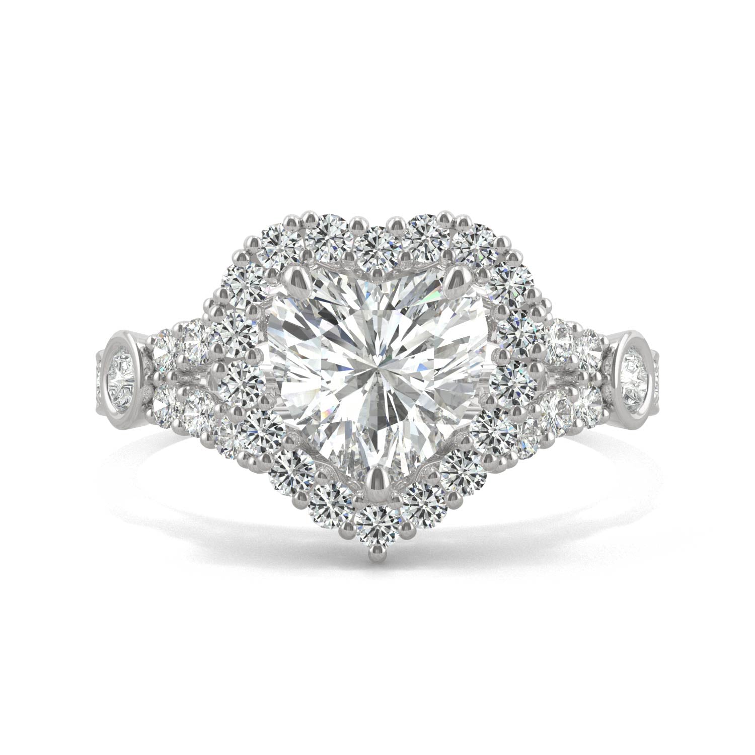 1.79 CTW Heart Moissanite Ring