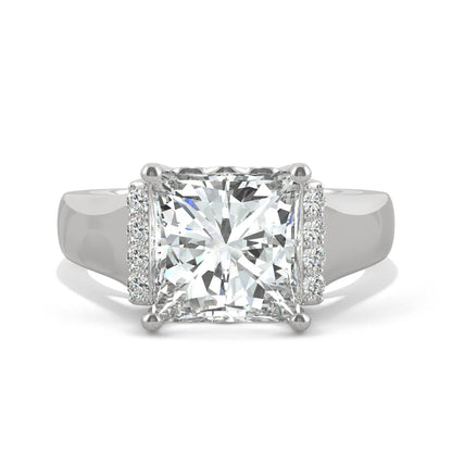 3.72 CTW Moissanite Square Ring