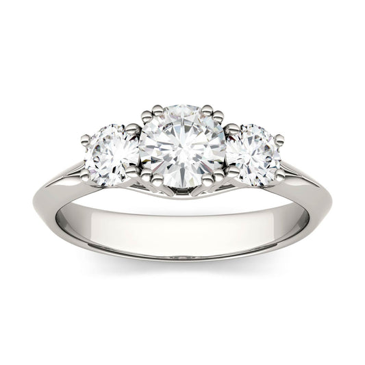 1.06 CTW Moissanite Three Stone Ring