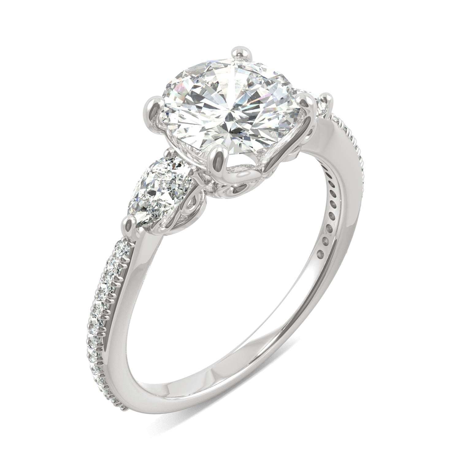 2.50 CTW Round Moissanite Engagement Ring