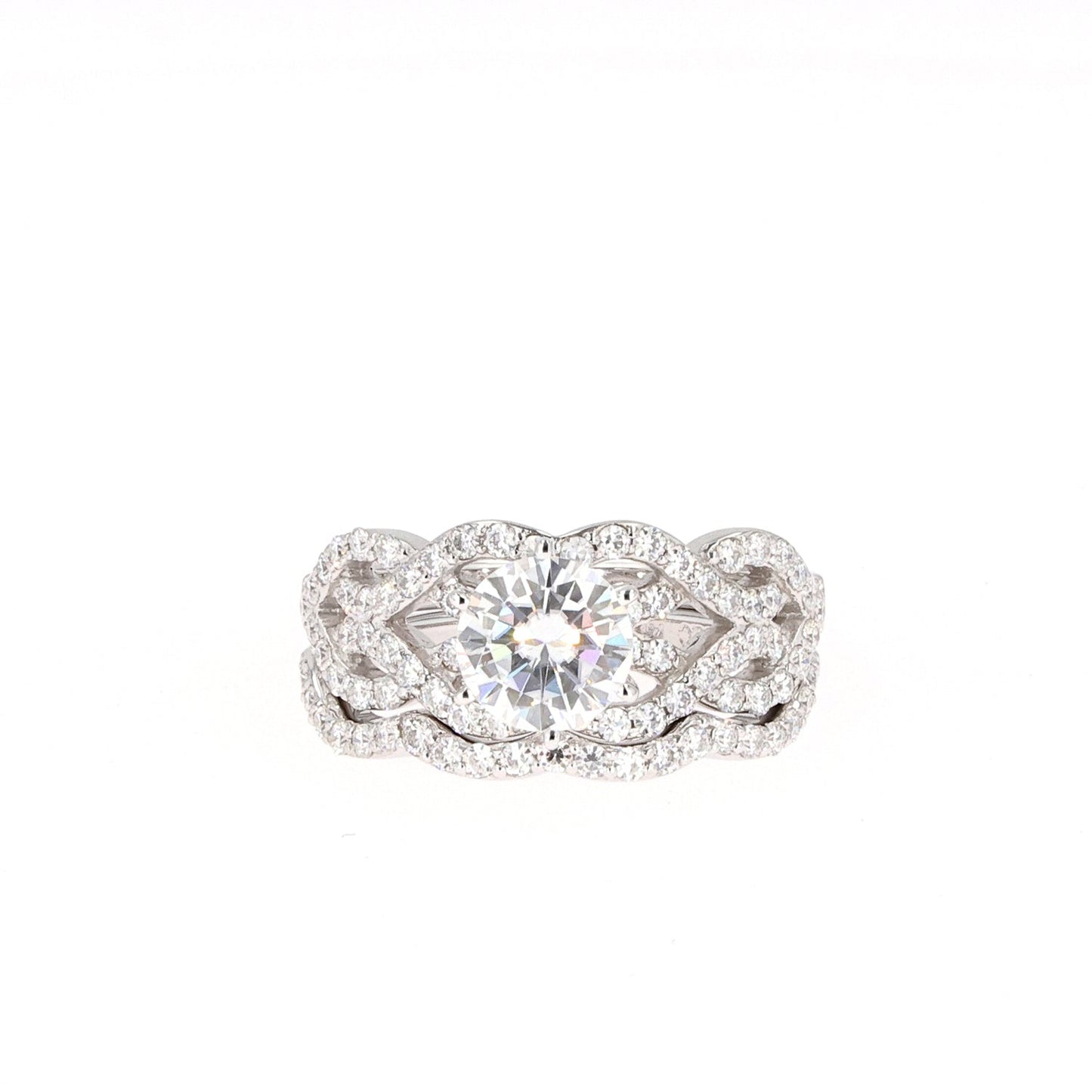 1.85 CTW Moissanite Split Shank Ring